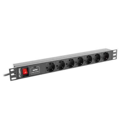 Lanberg PDU-07F-0200-BK energiedistributie 7 AC-uitgang(en) 1U Zwart