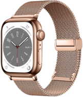 Milanese bandje met vouwbare magneetsluiting - Champagne goud - Geschikt voor Apple Watch 38mm / 40mm / 41mm / 42mm - thumbnail
