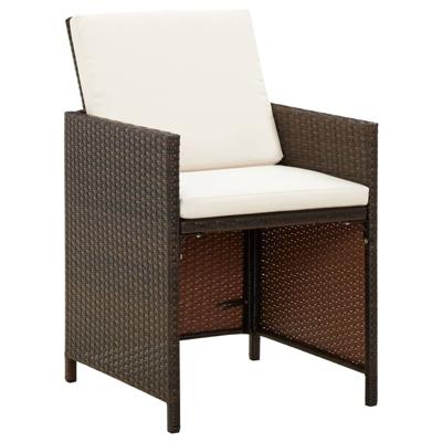 5-delige Tuinset met kussens poly rattan bruin - thumbnail