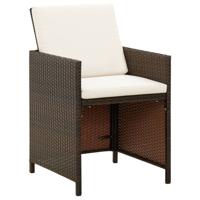 9-delige Tuinset met kussens poly rattan bruin - thumbnail