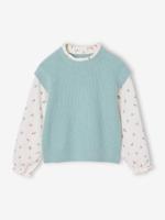 Trui 2 in 1 meisjesmouwen grijsblauw - thumbnail