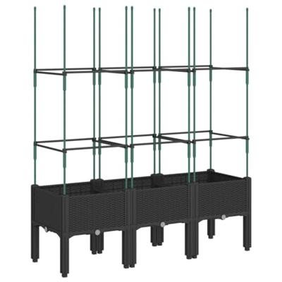 Plantenbak met latwerk 120x40x142,5 cm polypropeen zwart Plantenbak met latwerk 120x40x142,5 cm polypropeen zwart