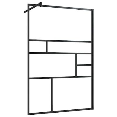 Inloopdouchewand 115x195 cm ESG-glas transparant en zwart