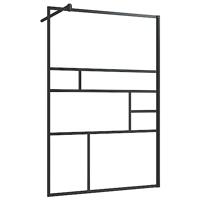 Inloopdouchewand 115x195 cm ESG-glas transparant en zwart - thumbnail