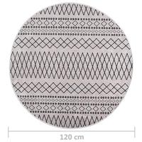 VidaXL Vloerkleed wasbaar anti-slip ø120 cm zwart en wit - thumbnail