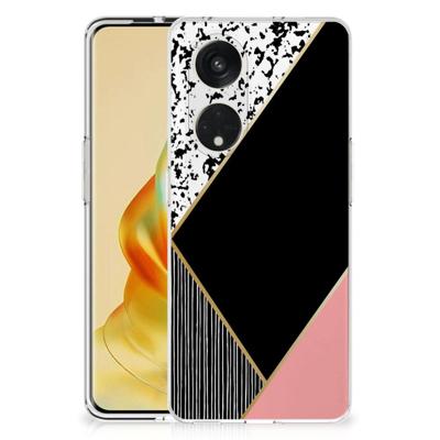 OPPO Reno8 T 5G | TPU Hoesje | Zwart Roze Vormen