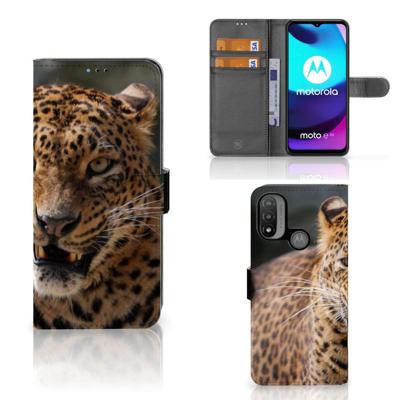 Motorola Moto E20 | E30 | E40 | Telefoonhoesje | Met pasjeshouder | Luipaard