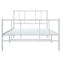 Bedframe met hoofd- en voeteneinde metaal wit 75x190 cm - thumbnail