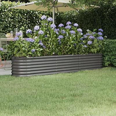 VidaXL Plantenbak 224x40x36 cm gegalvaniseerd staal grijs VidaXL Plantenbak 224x40x36 cm gegalvaniseerd staal grijs