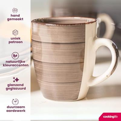 Cookinglife Mokken Delice Grijs 350 ml - 6 stuks