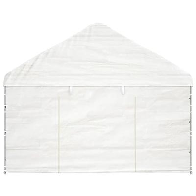 Prieel met dak 11,15x4,08x3,22 m polyetheen wit - thumbnail