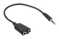 Valueline vlap22100b02 jack stereo audio verdeelkabel 3,5 mm mannelijk - 2x 3,5 mm vrouwelijk 0,20 m zwart - thumbnail