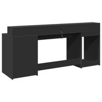 Bureau met LED-verlichting 200x55x91 cm bewerkt hout zwart - thumbnail