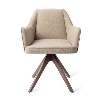 Jesper Home Tome eetkamerstoel Great Greige revolve oak walnut