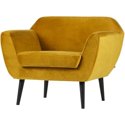 WOOOD Fauteuil 'Rocco' Velvet, kleur Okergeel
