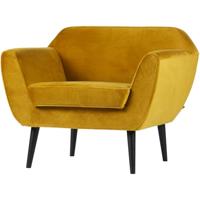 WOOOD Fauteuil 'Rocco' Velvet, kleur Okergeel - thumbnail
