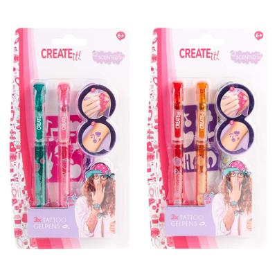Create It! tattoo geurpennen, 3st + sjabloon Create It! tattoo geurpennen, 3st + sjabloon