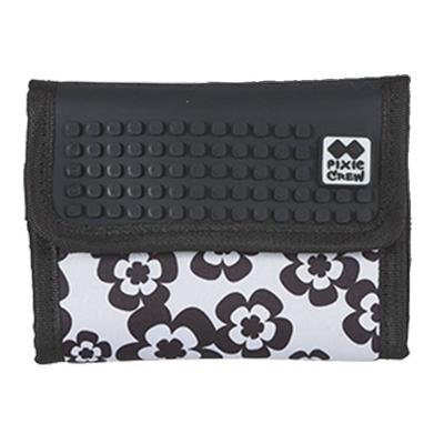 Pixie crew portemonnee met paneel 13 cm zwart/wit