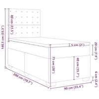 Boxspring met matras fluweel donkergrijs 90x200 cm - thumbnail