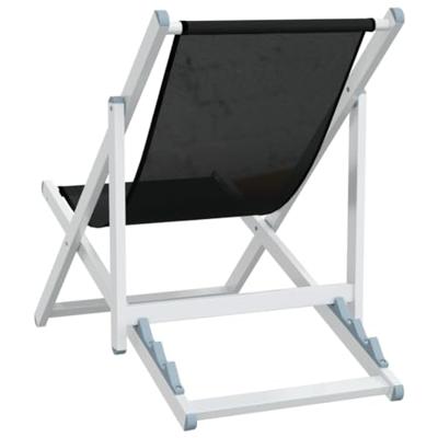 Strandstoelen inklapbaar 2 st aluminium en textileen zwart
