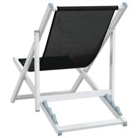 Strandstoelen inklapbaar 2 st aluminium en textileen zwart - thumbnail