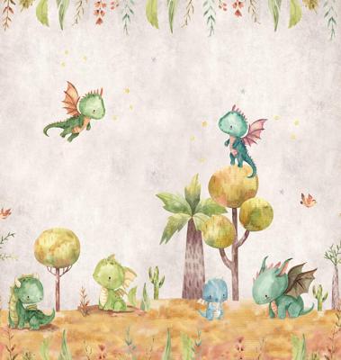 Dutch Cute Walls- Little Dragons 265x280cm - CW6053-1