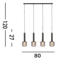 Searchlight Strakke hanglampDulwich - 35720-4BK - thumbnail