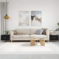 Salontafels 2 st 50x50x40 cm bewerkt hout zwart - thumbnail
