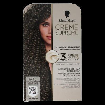 Schwarzkopf Creme Supreme Crèmekleuring 6-16 Cool Licht Asbruin