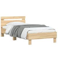 Bedframe met hoofdbord zonder matras sonoma eiken 100x200 cm - thumbnail
