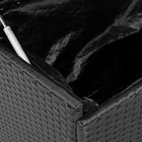 Tuinbox met wielen 160x55x75 cm poly rattan zwart - thumbnail