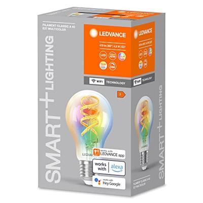 LEDVANCE 4058075777859 LED-lamp Energielabel F (A - G) E27 Ballon 4.8 W = 40 W Warmwit tot koudwit, RGB (Ø x h) 60 mm x 60 mm 1 stuk(s)