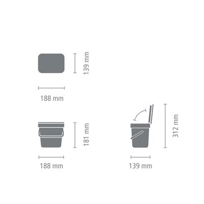 Brabantia Sort & Go afvalemmer 3 liter jade green - thumbnail