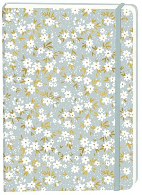 Notitieboek witte bloemen a5 lijn 92pag sc grijs