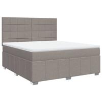 Boxspring met matras stof taupe 180x200 cm - thumbnail