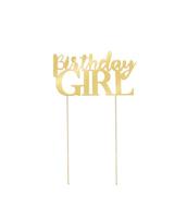 Taart Topper Birthday Girl Gold - thumbnail