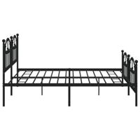 Bedframe met hoofd- en voeteneinde metaal zwart 193x203 cm - thumbnail