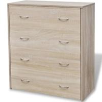 Dressoir met 4 lades 60x30,5x71 cm eikenkleur - thumbnail