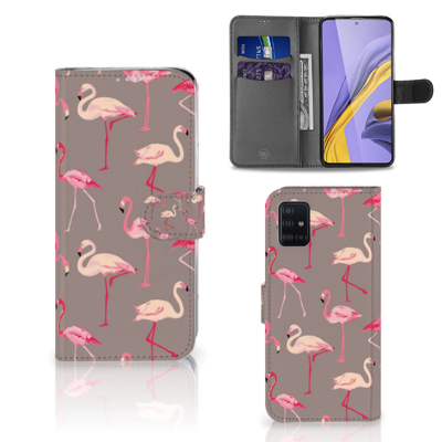 Samsung Galaxy A51 | Telefoonhoesje | Met pasjeshouder | Flamingo Samsung Galaxy A51 | Telefoonhoesje | Met pasjeshouder | Flamingo
