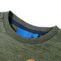 Kindershirt met lange mouwen gorilla-ontwerp 104 gemleerd kakikleurig - thumbnail