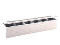 Cookinglife Theedoos - Theekist - Hout Wit - 6 vakken - met Glazen Deksel - 43 x 9 x 9 cm - thumbnail