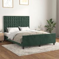 Bedframe zonder matras 140x200 cm fluweel donkergroen - thumbnail