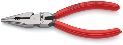 Knipex Spitse kombitang | Kunststof bekleed | Zwart geatramenteerd | Lengte 145 mm | Zelfbedieningskaart/blister - 08 21 145 SB