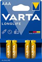 Varta LONGLIFE AAA Bli 4 AAA batterij (potlood) Alkaline 1200 mAh 1.5 V 4 stuk(s) - thumbnail