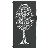 Tuinpoort, Tuinpoort 85x75 cm Corten Staal Boomontwerp Zwart - thumbnail