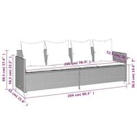 Ligbed met kussens poly rattan zwart - thumbnail