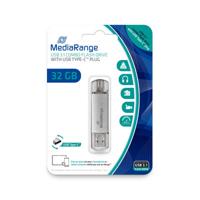 MediaRange MR936 USB flash drive 32 GB USB Type-A / USB Type-C 3.2 Gen 1 (3.1 Gen 1) Zilver - thumbnail