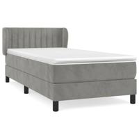 Boxspring met matras fluweel lichtgrijs 90x190 cm - thumbnail