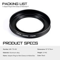 Tilta MB-T15-62 62mm Lens Attachements for MB-T15 Mini Clamp-on Matte Box - thumbnail