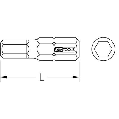 KS Tools 911.3696 Inbus-bit Speciaal staal Vernikkeld C 8 1 stuk(s)